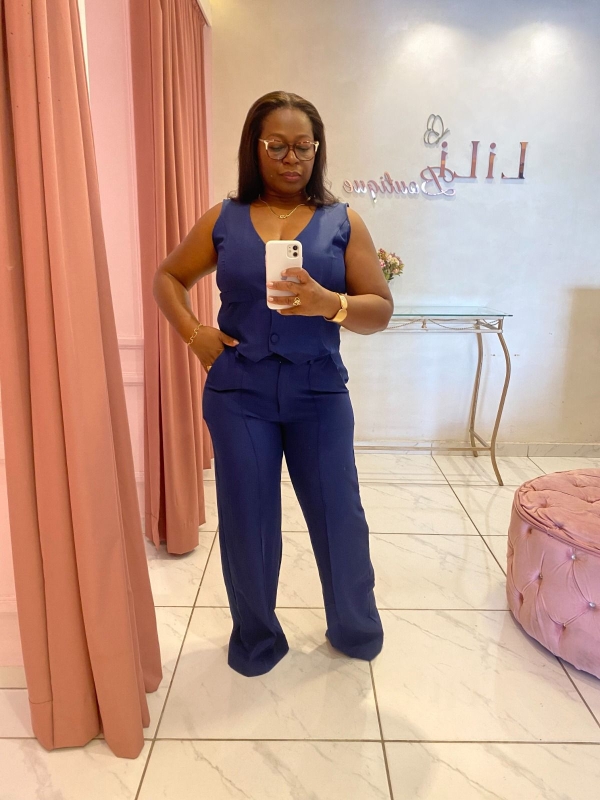 Conjunto Colete e Calça – Azul Marinho